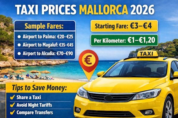 Taxi Prices Mallorca - Airport to Palma and others